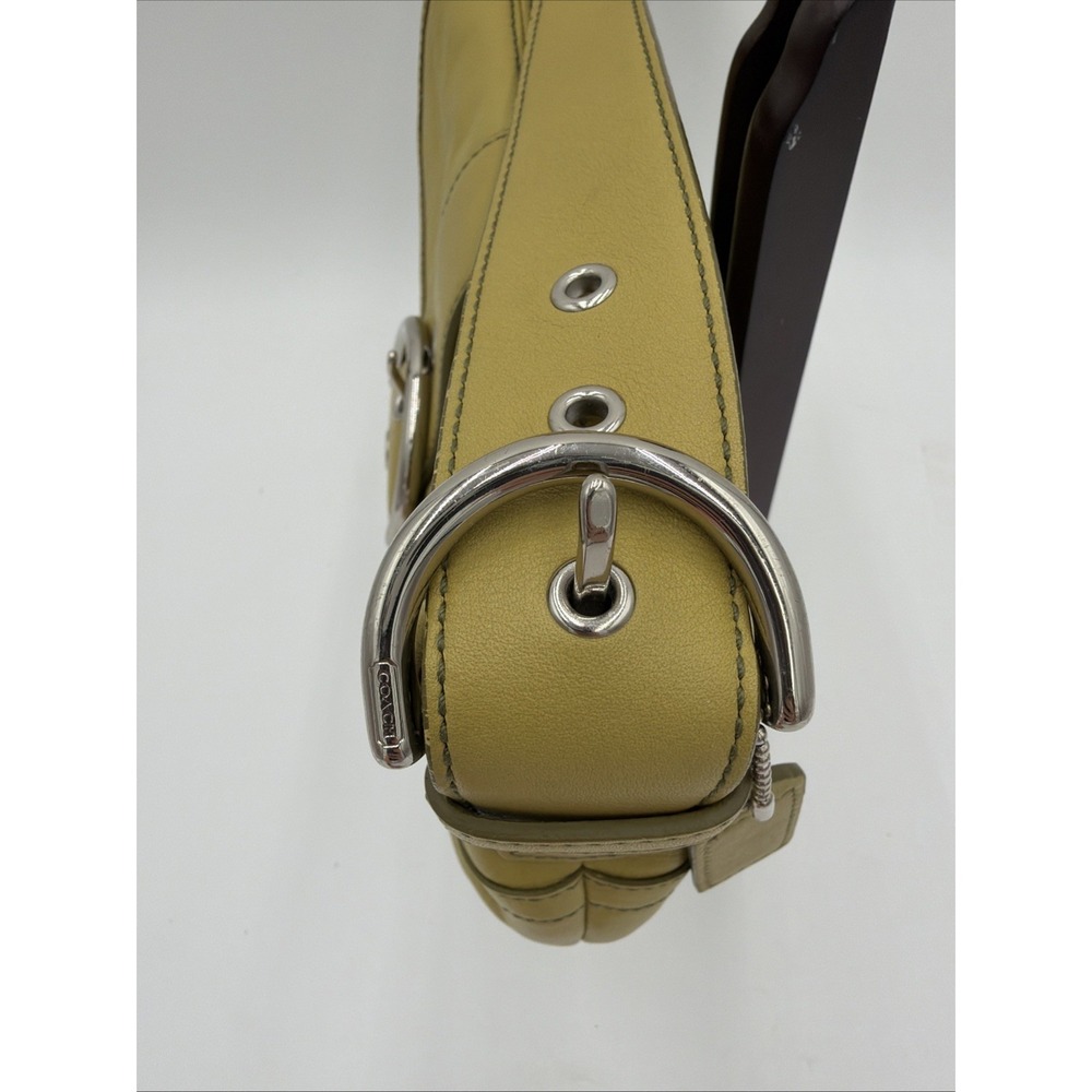 Rare Coach Vintage SMALL 9247 Lime Green Soho Y2K Leather Shoulder Bag - Picture 4 of 13